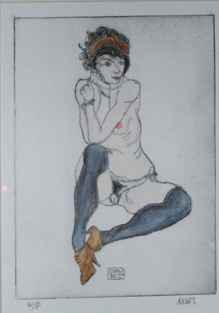 etching based on Schiele